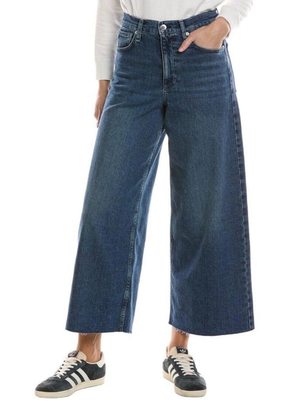 NEW Rag & Bone The Serena High Rise Wide Leg Crop Jeans Macon Wash size 31